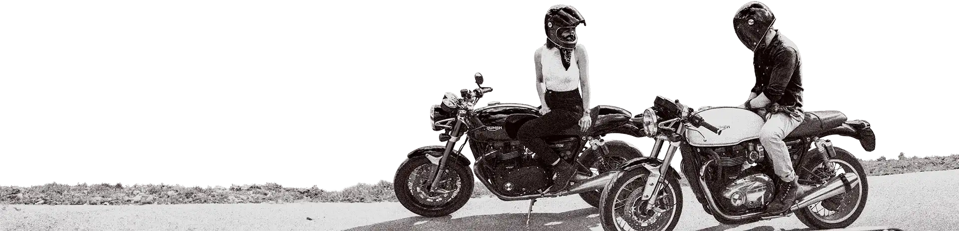 Two people on a motorcycle